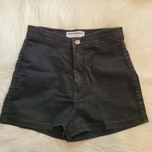 American Apparel, Black jean, high waisted, riding short, Size Small